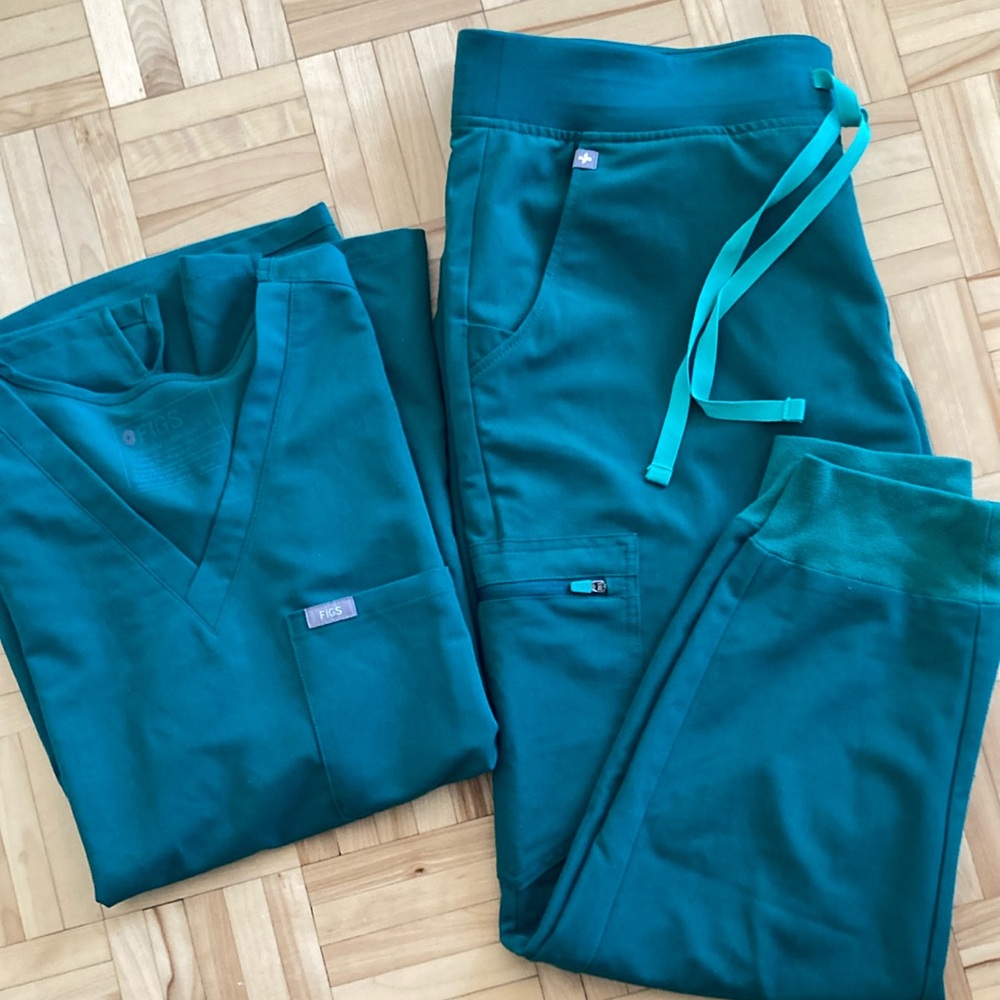 Figs scrub set Hunter green L